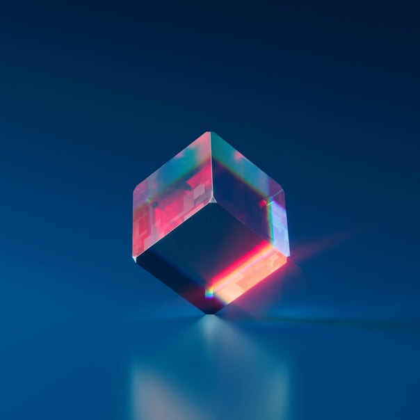 a bright cube in the middle of a space touche one side which equilibrium 